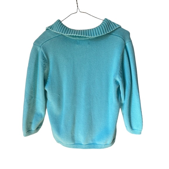 ✨teal blue semi cropped collared sweater✨ - Picture 3 of 5